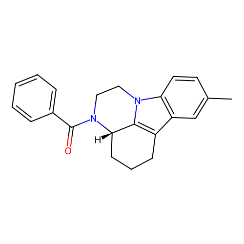 (S)-(8-methyl-3a,4,5,6-tetrahydro-1H-pyrazino[3,2,1-jk]carbazol-3(2H)-yl)(phenyl)methanone structure