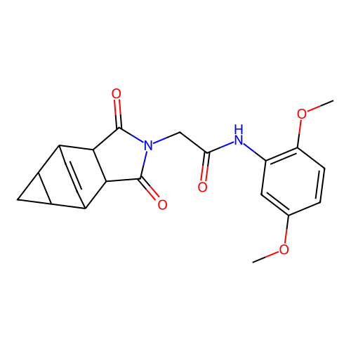 N-(2,5-dimethoxyphenyl)-2-(1,3-dioxooctahydro-4,6-ethenocyclopropa[f]isoindol-2(1H)-yl)acetamide structure