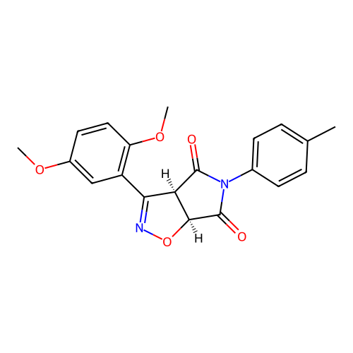 (3aR,6aS)-3-(2,5-dimethoxyphenyl)-5-(4-methylphenyl)-3a,6a-dihydropyrrolo[3,4-d][1,2]oxazole-4,6-dione structure