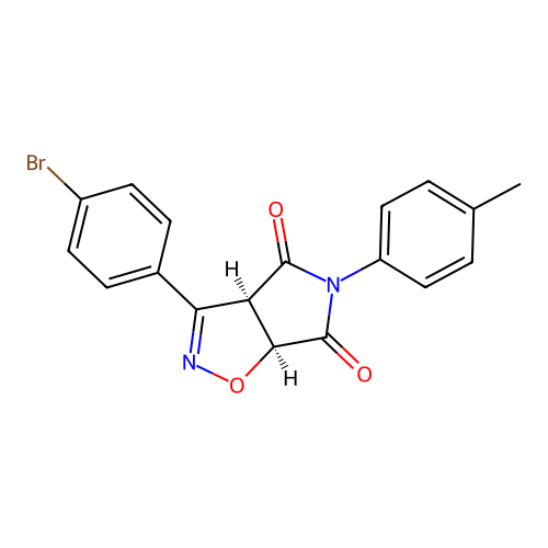 (3aR,6aS)-3-(4-bromophenyl)-5-(p-tolyl)-3aH-pyrrolo[3,4-d]isoxazole-4,6(5H,6aH)-dione structure