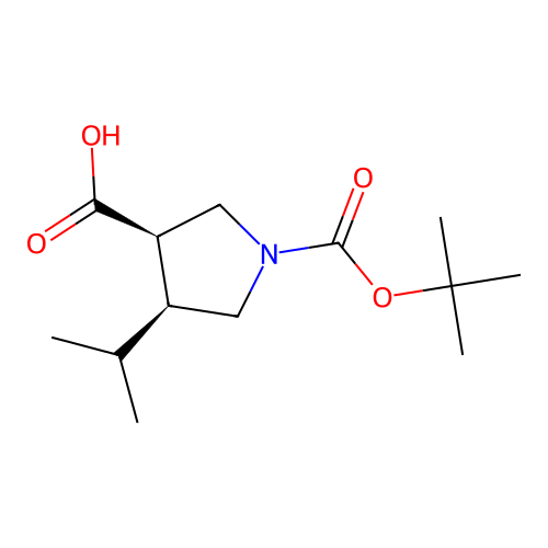 (3R,4R)-1-(tert-Butoxycarbanyl)-4-isopropylpyrrolidine-3-carboxylic Acid structure