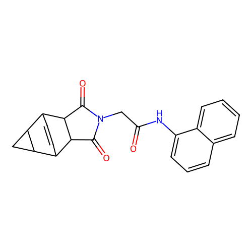 2-(1,3-dioxooctahydro-4,6-ethenocyclopropa[f]isoindol-2(1H)-yl)-N-(naphthalen-1-yl)acetamide structure