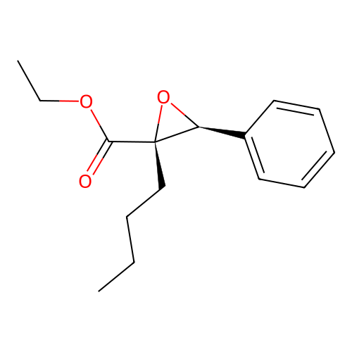 ethyl (2R,3S)-2-butyl-3-phenyloxirane-2-carboxylate structure