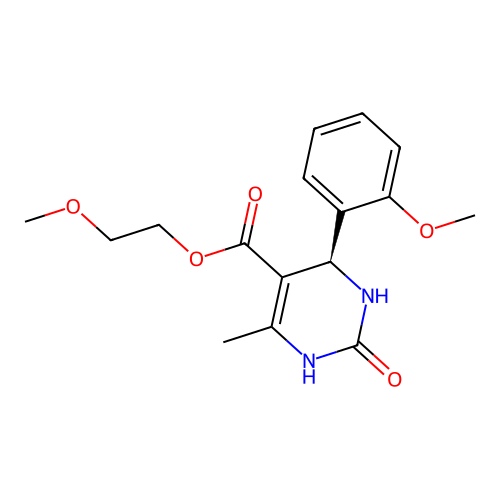 (R)-2-methoxyethyl 4-(2-methoxyphenyl)-6-methyl-2-oxo-1,2,3,4-tetrahydropyrimidine-5-carboxylate structure
