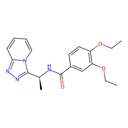 3,4-diethoxy-N-[(1S)-1-([1,2,4]triazolo[4,3-a]pyridin-3-yl)ethyl]benzamide structure