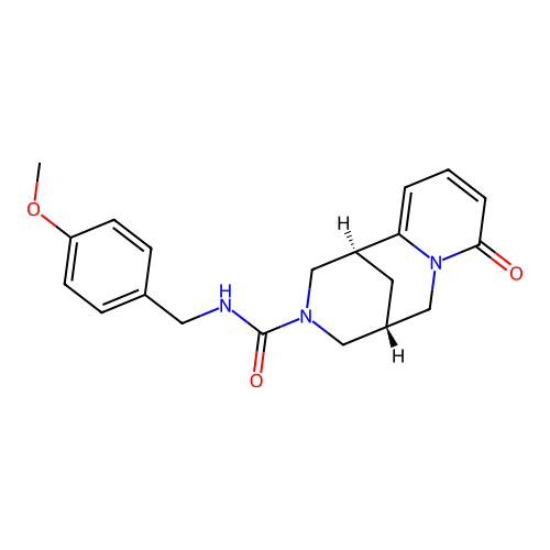 (1S,5R)-N-(4-methoxybenzyl)-8-oxo-1,5,6,8-tetrahydro-2H-1,5-methanopyrido[1,2-a][1,5]diazocine-3(4H)-carboxamide structure