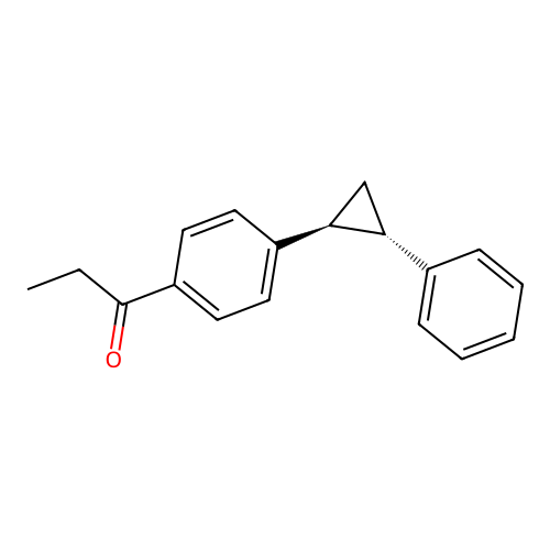1-{4-[(1S,2S)-2-phenylcyclopropyl]phenyl}propan-1-one structure