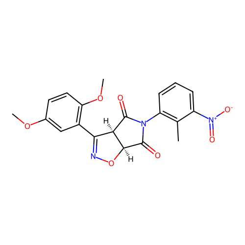 (3aR,6aS)-3-(2,5-dimethoxyphenyl)-5-(2-methyl-3-nitrophenyl)-3a,6a-dihydropyrrolo[3,4-d][1,2]oxazole-4,6-dione structure
