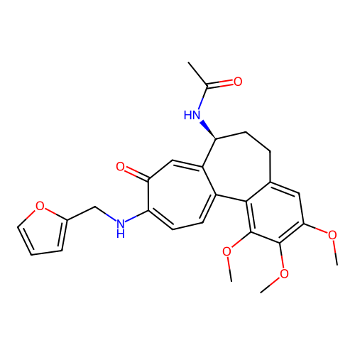 (S)-N-(10-((furan-2-ylmethyl)amino)-1,2,3-trimethoxy-9-oxo-5,6,7,9-tetrahydrobenzo[a]heptalen-7-yl)acetamide structure