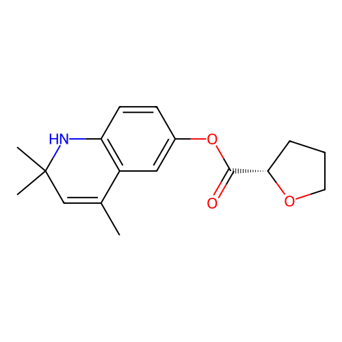 (S)-2,2,4-trimethyl-1,2-dihydroquinolin-6-yl tetrahydrofuran-2-carboxylate structure