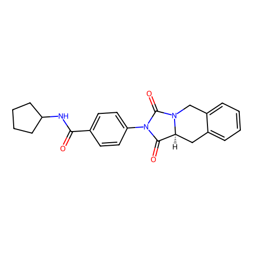 (S)-N-cyclopentyl-4-(1,3-dioxo-10,10a-dihydroimidazo[1,5-b]isoquinolin-2(1H,3H,5H)-yl)benzamide structure