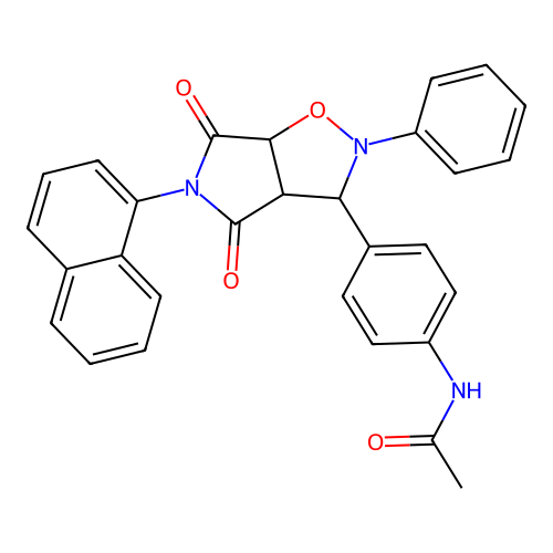 N-(4-(5-(naphthalen-1-yl)-4,6-dioxo-2-phenylhexahydro-2H-pyrrolo[3,4-d]isoxazol-3-yl)phenyl)acetamide structure