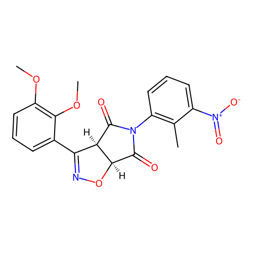 (3aR,6aS)-3-(2,3-dimethoxyphenyl)-5-(2-methyl-3-nitrophenyl)-3a,6a-dihydropyrrolo[3,4-d][1,2]oxazole-4,6-dione structure