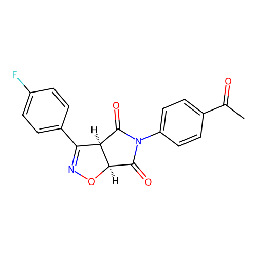 (3aR,6aS)-5-(4-acetylphenyl)-3-(4-fluorophenyl)-3a,6a-dihydropyrrolo[3,4-d][1,2]oxazole-4,6-dione structure