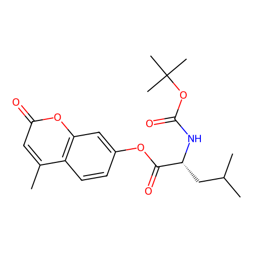 4-methyl-2-oxo-2H-chromen-7-yl N-(tert-butoxycarbonyl)-D-leucinate structure