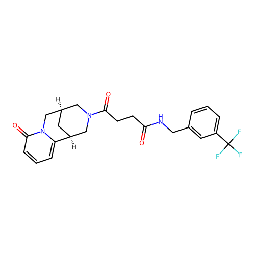 4-oxo-4-[(1S,5R)-8-oxo-1,5,6,8-tetrahydro-2H-1,5-methanopyrido[1,2-a][1,5]diazocin-3(4H)-yl]-N-[3-(trifluoromethyl)benzyl]butanamide structure