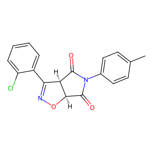 (3aR,6aS)-3-(2-chlorophenyl)-5-(p-tolyl)-3aH-pyrrolo[3,4-d]isoxazole-4,6(5H,6aH)-dione structure