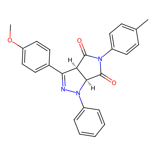 (3aS,6aS)-3-(4-methoxyphenyl)-1-phenyl-5-(p-tolyl)-1,6a-dihydropyrrolo[3,4-c]pyrazole-4,6(3aH,5H)-dione structure