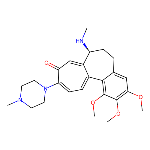 (7S)-1,2,3-trimethoxy-7-(methylamino)-10-(4-methylpiperazin-1-yl)-6,7-dihydro-5H-benzo[a]heptalen-9-one structure