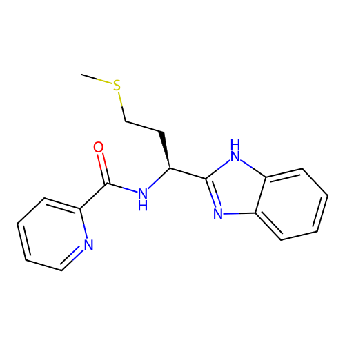 (S)-N-(1-(1H-benzo[d]imidazol-2-yl)-3-(methylthio)propyl)picolinamide structure