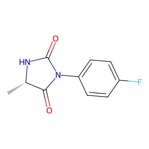 (5S)-3-(4-fluorophenyl)-5-methylimidazolidine-2,4-dione structure
