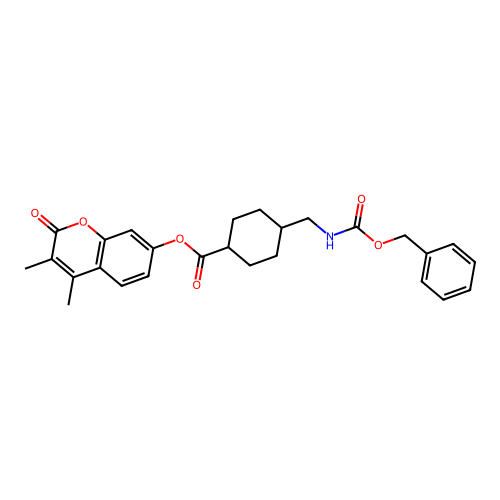 (1r,4r)-3,4-dimethyl-2-oxo-2H-chromen-7-yl 4-((((benzyloxy)carbonyl)amino)methyl)cyclohexanecarboxylate structure