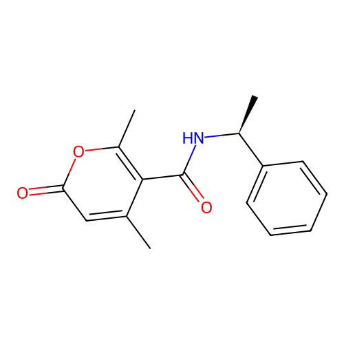 (S)-4,6-dimethyl-2-oxo-N-(1-phenylethyl)-2H-pyran-5-carboxamide structure