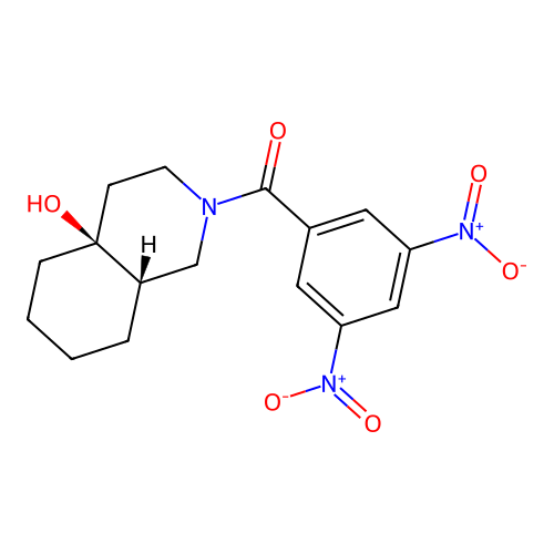 (3,5-dinitrophenyl)((4aS,8aS)-4a-hydroxyoctahydroisoquinolin-2(1H)-yl)methanone structure