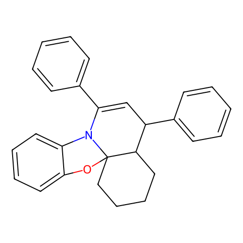 5,7-Diphenyl-1,2,3,4,4a,5-hexahydro[1,3]benzoxazolo[2,3-j]quinoline structure