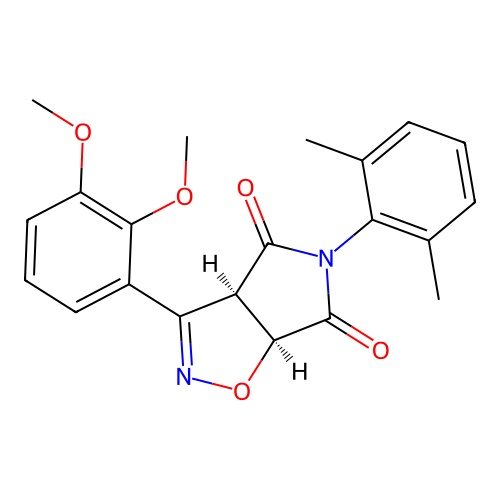 (3aR,6aS)-3-(2,3-dimethoxyphenyl)-5-(2,6-dimethylphenyl)-3a,6a-dihydropyrrolo[3,4-d][1,2]oxazole-4,6-dione structure