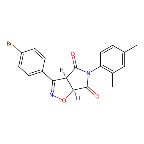 (3aR,6aS)-3-(4-bromophenyl)-5-(2,4-dimethylphenyl)-3a,6a-dihydropyrrolo[3,4-d][1,2]oxazole-4,6-dione structure