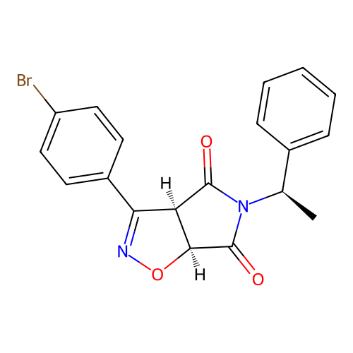 (3aR,6aS)-3-(4-bromophenyl)-5-((R)-1-phenylethyl)-3aH-pyrrolo[3,4-d]isoxazole-4,6(5H,6aH)-dione structure