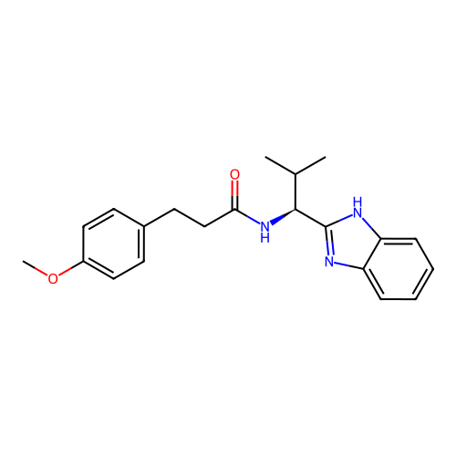 (S)-N-(1-(1H-benzo[d]imidazol-2-yl)-2-methylpropyl)-3-(4-methoxyphenyl)propanamide structure