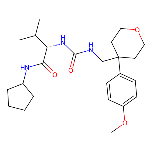 (2S)-N-cyclopentyl-2-[[4-(4-methoxyphenyl)oxan-4-yl]methylcarbamoylamino]-3-methylbutanamide structure