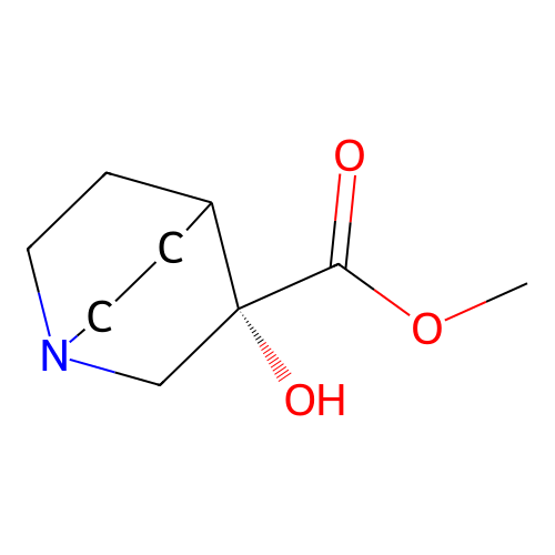 (3S)-methyl 3-hydroxyquinuclidine-3-carboxylate structure