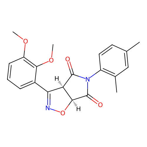 (3aR,6aS)-3-(2,3-dimethoxyphenyl)-5-(2,4-dimethylphenyl)-3a,6a-dihydropyrrolo[3,4-d][1,2]oxazole-4,6-dione structure
