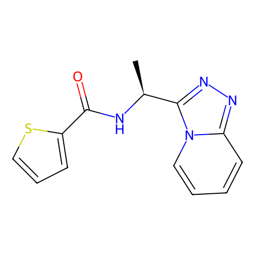 N-[(1S)-1-([1,2,4]triazolo[4,3-a]pyridin-3-yl)ethyl]thiophene-2-carboxamide structure