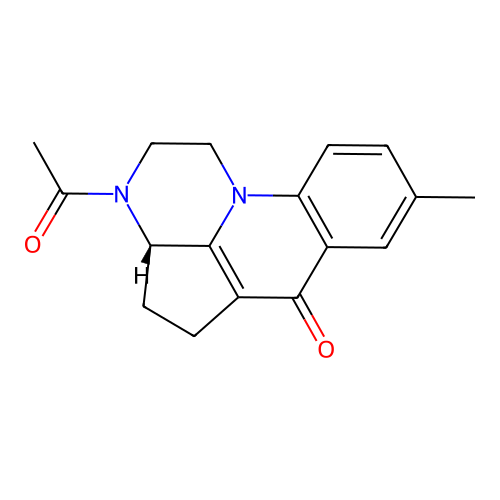(3aS)-3-acetyl-8-methyl-1,2,3,3a,4,5-hexahydro-6H-3,10b-diazaacephenanthrylen-6-one structure