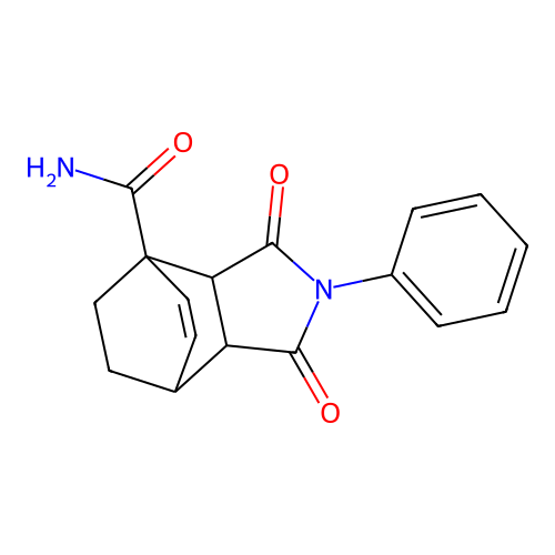 4,7-ethano-4H-isoindole-4-carboxamide, 1,2,3,3a,7,7a-hexahydro-1,3-dioxo-2-phenyl- structure