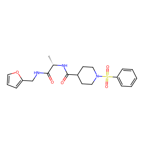 (S)-N-(1-((furan-2-ylmethyl)amino)-1-oxopropan-2-yl)-1-(phenylsulfonyl)piperidine-4-carboxamide structure