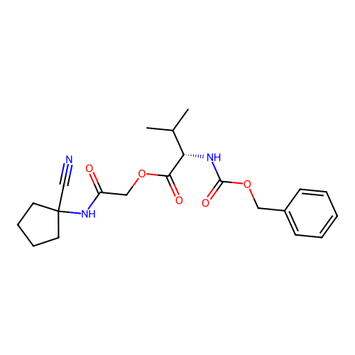[(1-cyanocyclopentyl)carbamoyl]methyl (2S)-2-{[(benzyloxy)carbonyl]amino}-3-methylbutanoate structure