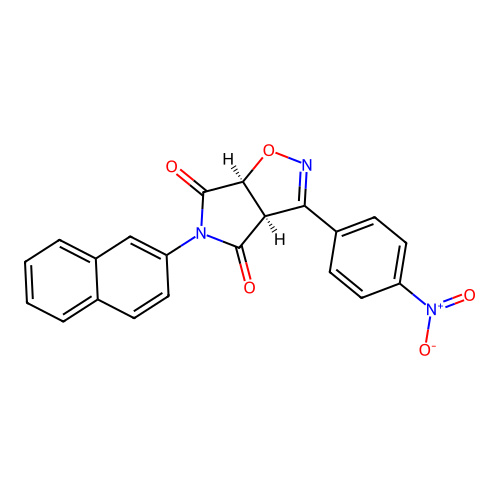 (3aR,6aS)-5-(naphthalen-2-yl)-3-(4-nitrophenyl)-3aH-pyrrolo[3,4-d][1,2]oxazole-4,6(5H,6aH)-dione structure
