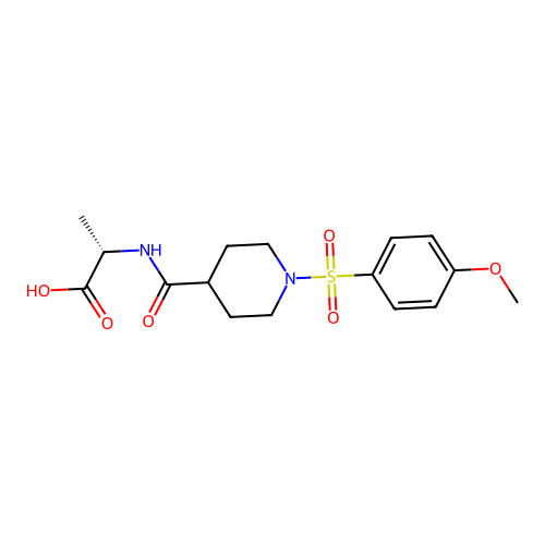 (2S)-2-[[1-(4-methoxyphenyl)sulfonylpiperidine-4-carbonyl]amino]propanoic Acid structure