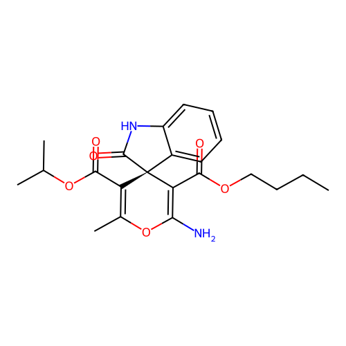 (S)-3'-butyl 5'-isopropyl 2'-amino-6'-methyl-2-oxospiro[indoline-3,4'-pyran]-3',5'-dicarboxylate structure