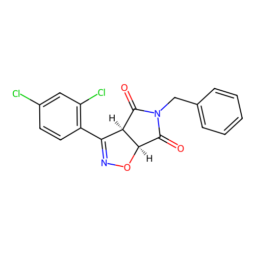 (3aR,6aS)-5-benzyl-3-(2,4-dichlorophenyl)-3aH-pyrrolo[3,4-d]isoxazole-4,6(5H,6aH)-dione structure