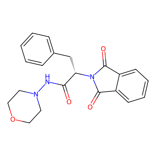 (S)-2-(1,3-dioxoisoindolin-2-yl)-N-morpholino-3-phenylpropanamide structure
