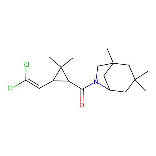 (3-(2,2-dichlorovinyl)-2,2-dimethylcyclopropyl)((1R,5S)-1,3,3-trimethyl-6-azabicyclo[3.2.1]octan-6-yl)methanone structure