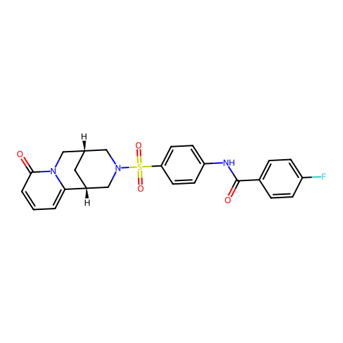 4-fluoro-N-(4-(((1R,5R)-8-oxo-5,6-dihydro-1H-1,5-methanopyrido[1,2-a][1,5]diazocin-3(2H,4H,8H)-yl)sulfonyl)phenyl)benzamide structure