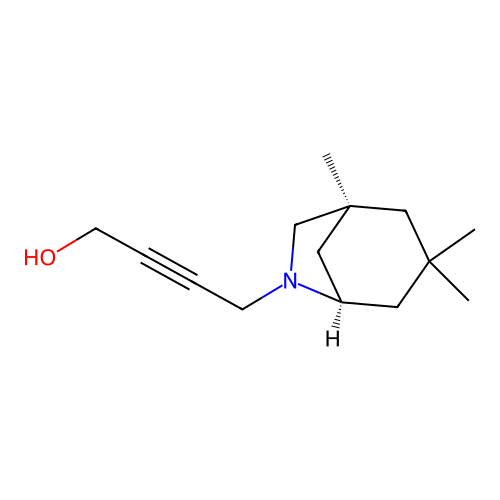 4-[(1S,5R)-1,3,3-trimethyl-6-azabicyclo[3.2.1]octan-6-yl]but-2-yn-1-ol structure