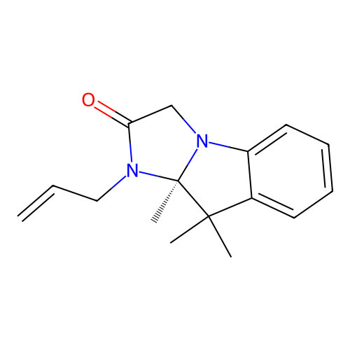 (R)-1-allyl-9,9,9a-trimethyl-9,9a-dihydro-1H-imidazo[1,2-a]indol-2(3H)-one structure